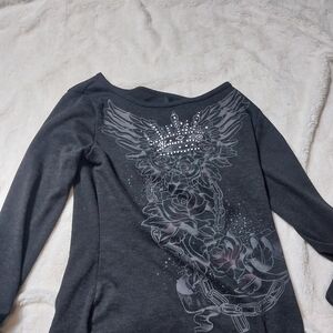 Amazon Women's Long Sleeve Tee - Black with Graphic Design